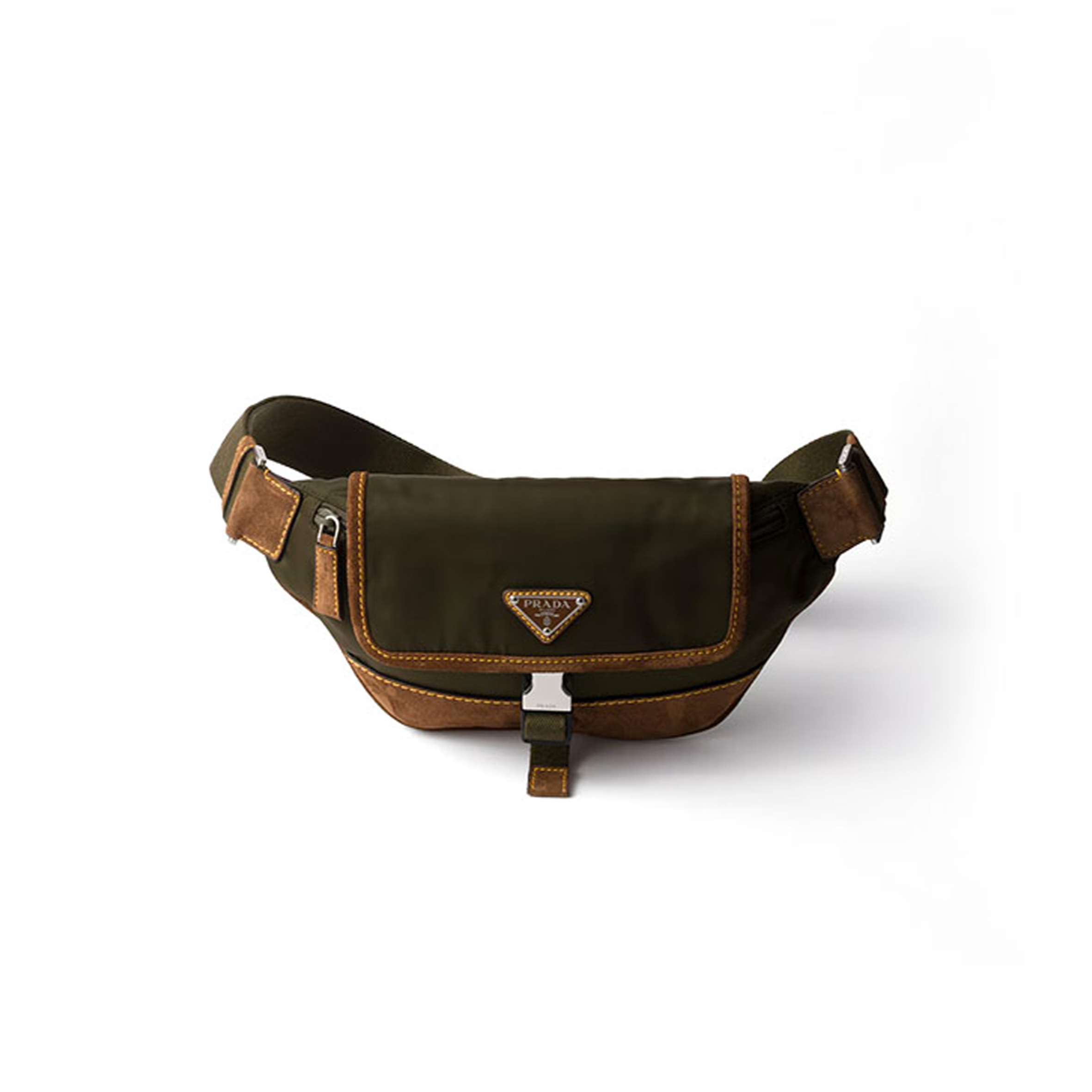 PRADA RE-NYLON AND SUEDE BELT BAG 2VH176 (18*15*5cm) 